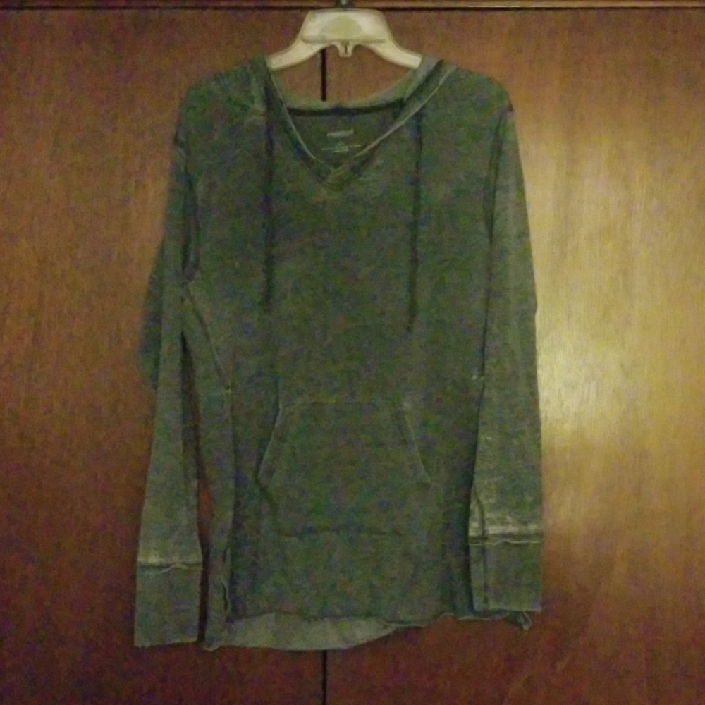 Distressed gray hoodie